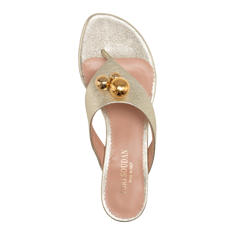 Lavonne Low Heel Sandal - Gold (Final Sale)