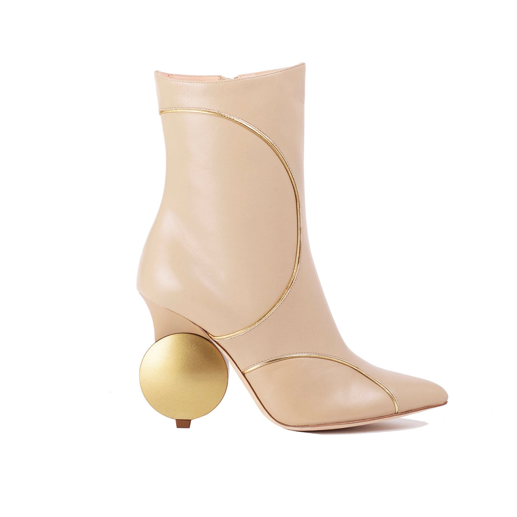 Julee Ankle Boot - Beige and Gold