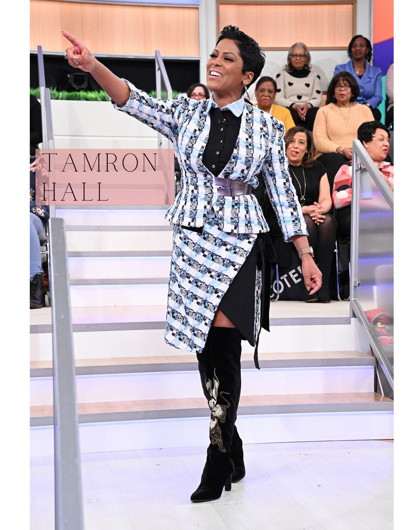 Tamron Hall in Tori Soudan Amani Boots