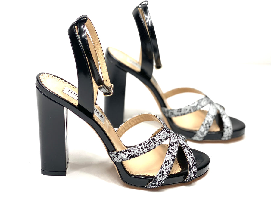 Buy Shoetopia Embellished Shimmer styling Black & Silver Block Heels For  Women & Girls /UK3 at Amazon.in