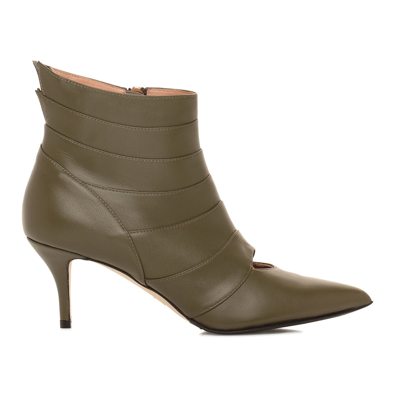 Elsie Low Heel Boot -Army Green