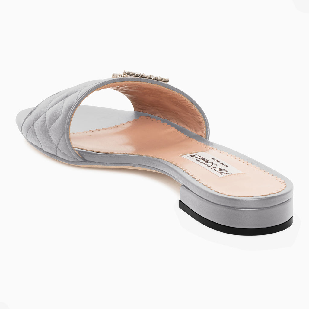 Madison Hope  Low Heel Slide- Silver