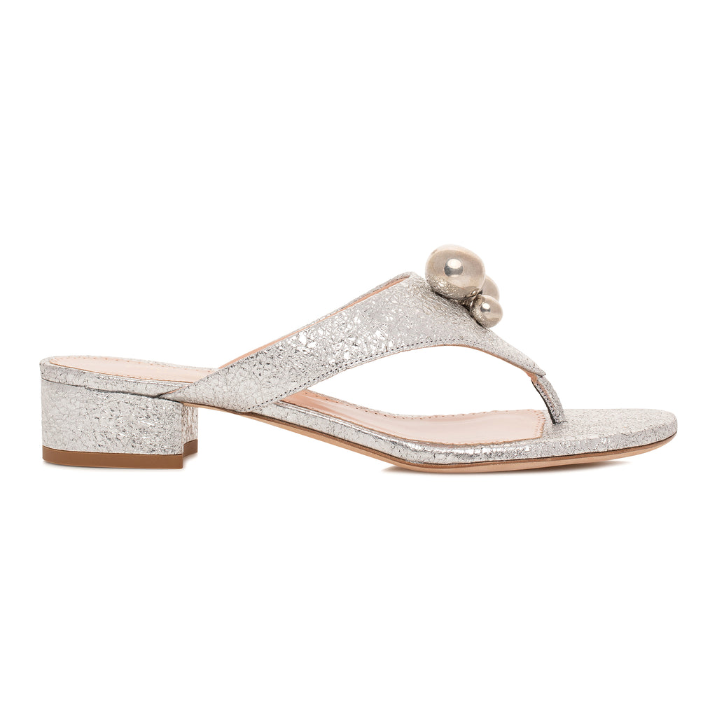 Lavonne Low Heel Sandal - Silver