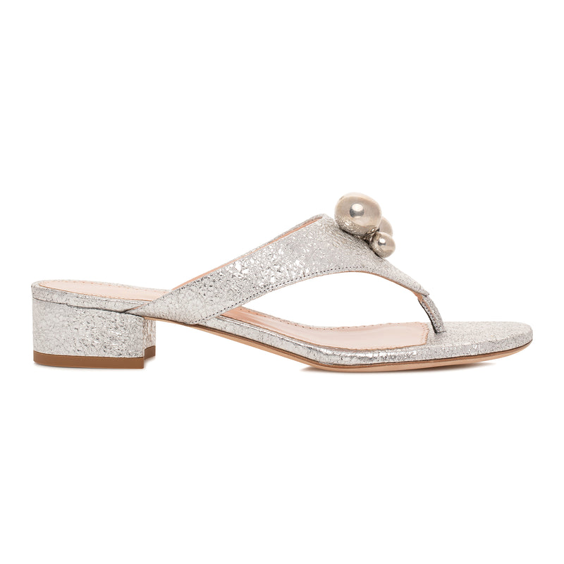 Lavonne Low Heel Sandal - Silver (Final Sale)