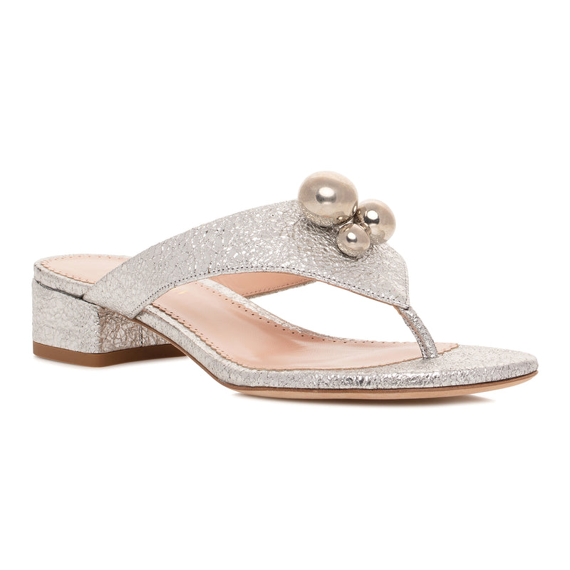 Lavonne Low Heel Sandal - Silver (Final Sale)