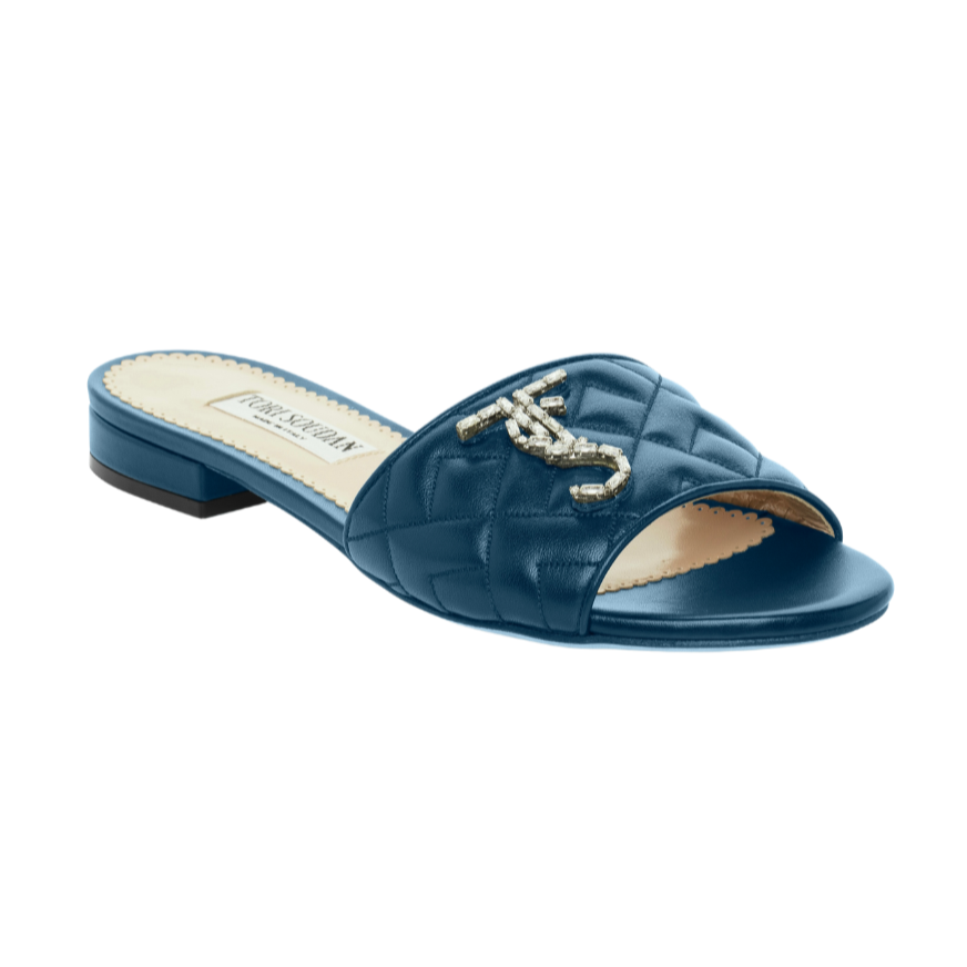 Madison Hope Low Heel Slide- Blue