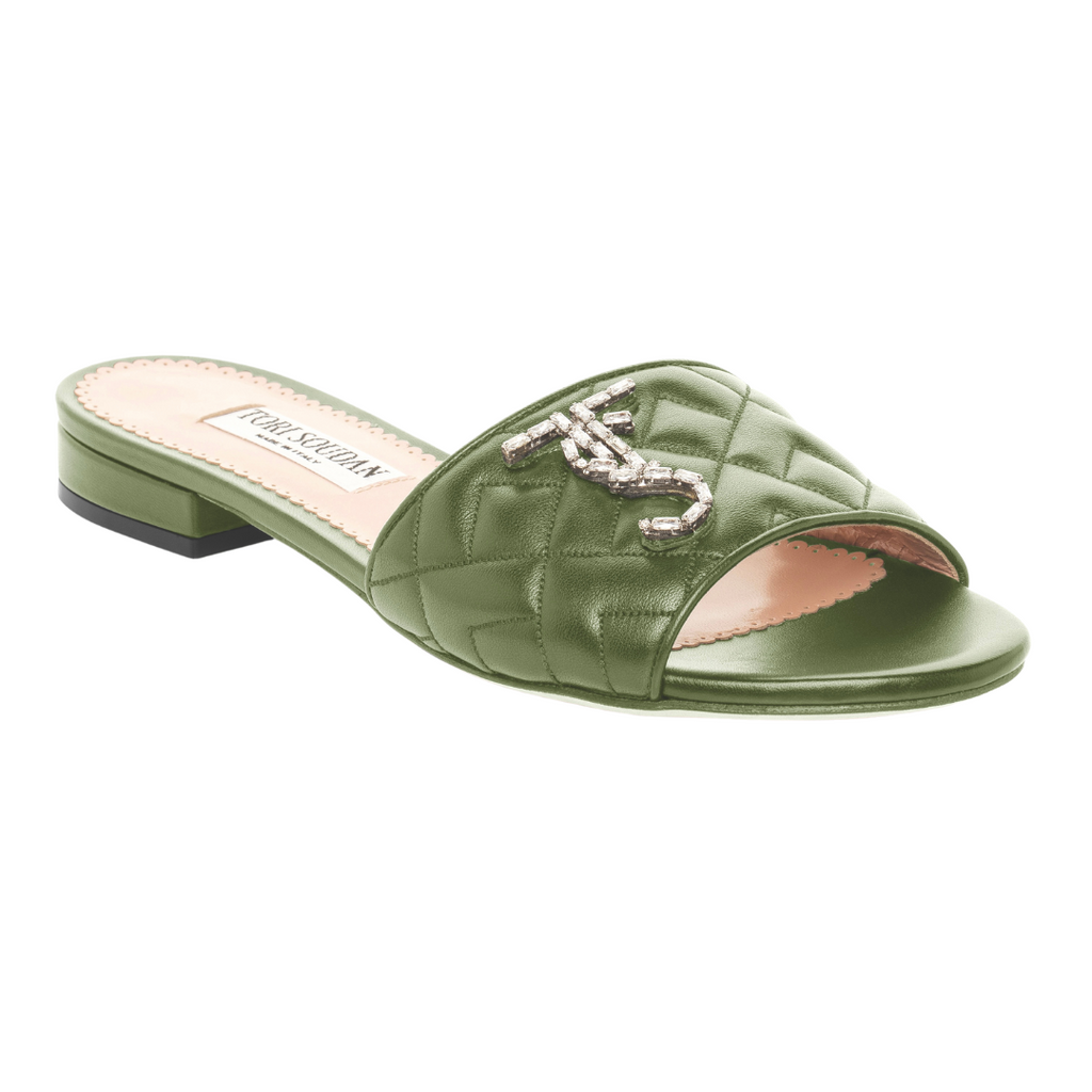 Madison Hope Low Heel Slide- Green