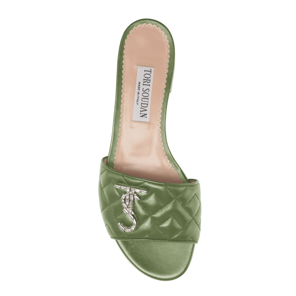 Madison Hope Low Heel Slide- Green