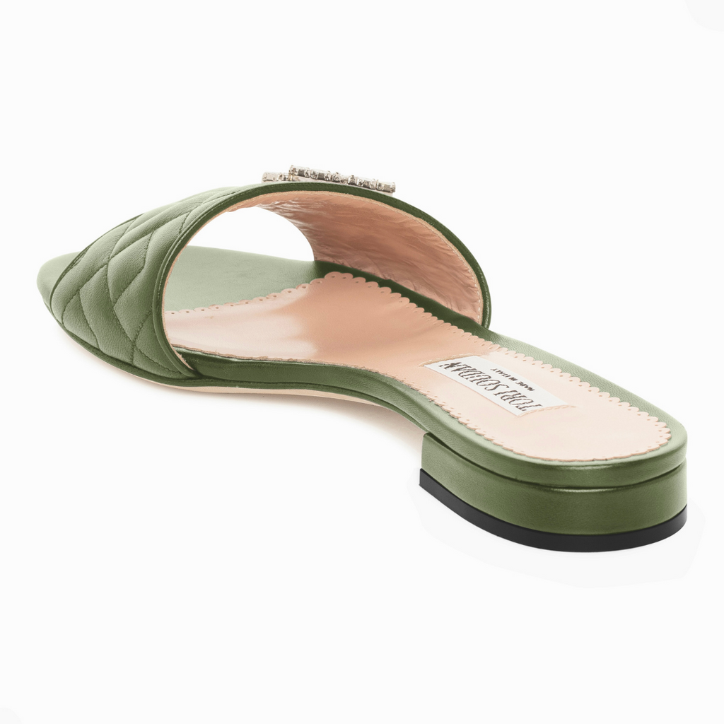 Madison Hope Low Heel Slide- Green