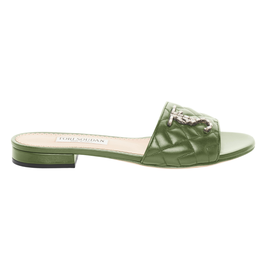 Madison Hope Low Heel Slide- Green