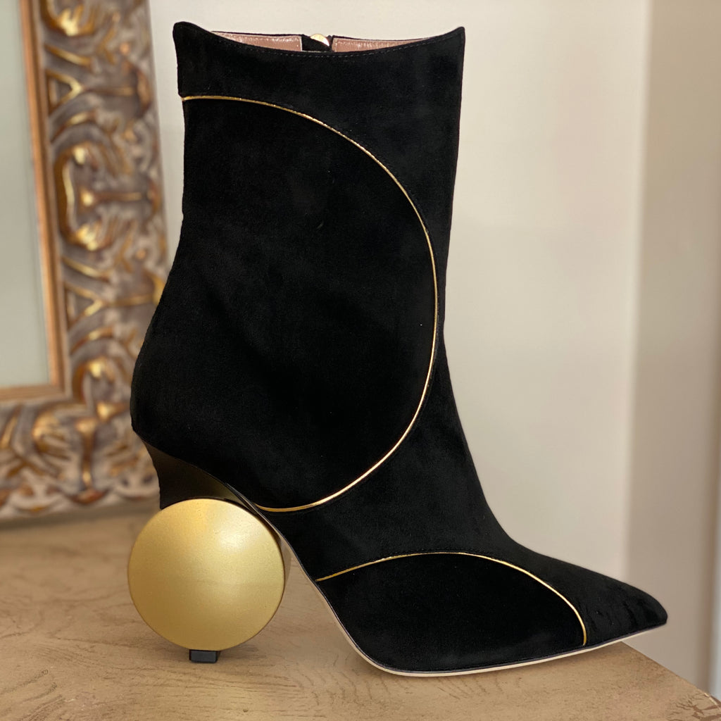 Julee Ankle Boot - Black and Gold