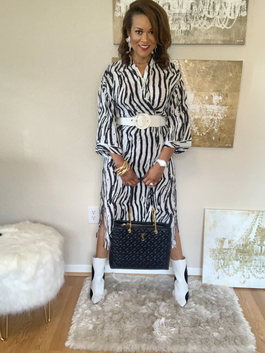 Julee Ankle Boot - Black and White