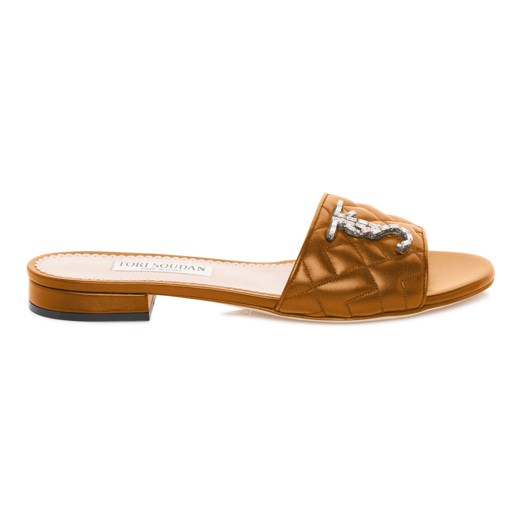 Madison Hope  Low Heel Slide- Bronze