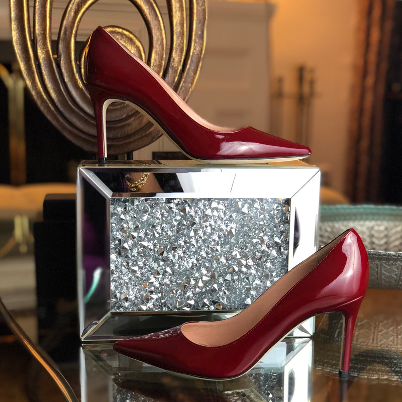 Shirley Pump  -  Cranberry Patent (Mid-Heel)