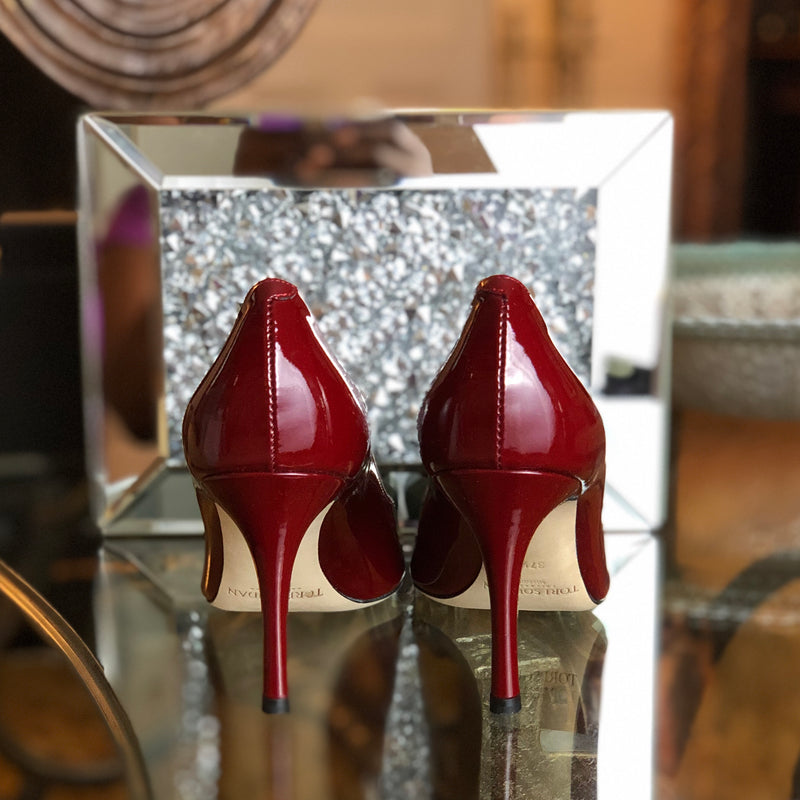 Shirley Pump  -  Cranberry Patent (Mid-Heel)