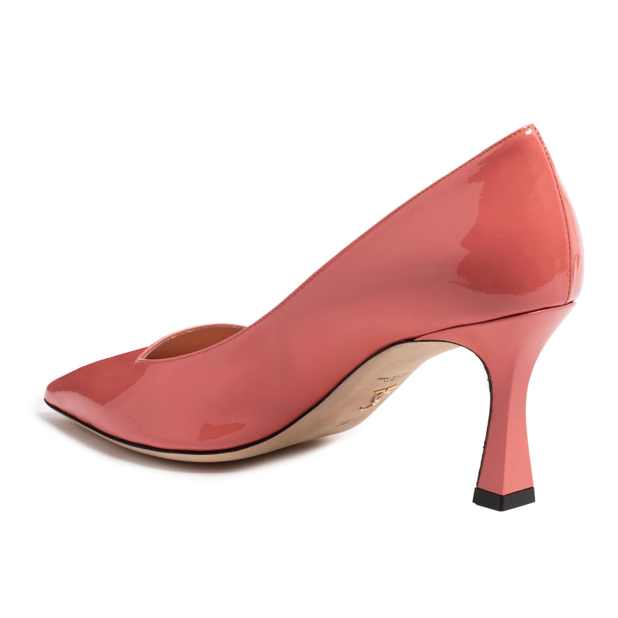 Kamala 75 Salmon Patent Mid Heel Pump Tori Soudan