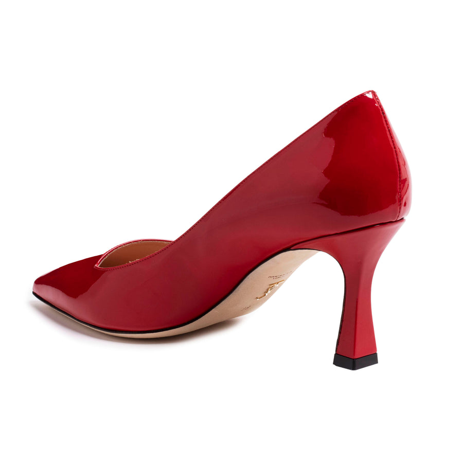 Red patent mid heel shoes on sale
